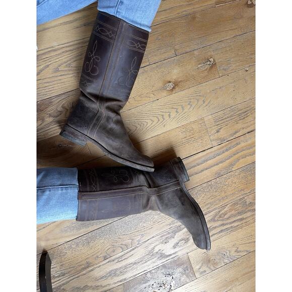 VTG Valverde Del Camino Spanish Riding Boots 40 Brown Leather Tall Equestrian - Picture 14 of 14